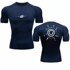 Camisa esportiva de compressão anime masculina, camiseta de ginástica secagem rápida, camiseta esportiva fitness, tops de elasticidade, camiseta masculina, verão, outono na internet