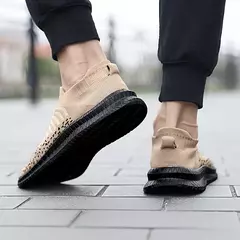 Tênis antiderrapante leve e respirável masculino, sapato vulcanizado, sapato casual para caminhada masculina, deslizar sobre sapatilhas, ao ar livre, 2023 - Wolf Magazine