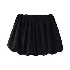 TRAF-Mini-saia balão feminina, elástico médio na cintura, bainha volumosa, saias femininas, moda na internet