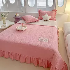 Imagem do Colchas de verão de cor sólida para cama de casamento 150 coreano queensize colcha e fronha nova classe a capas de cama de casal sofá