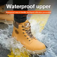 Botas de proteção de aço masculino, Anti-Smash, Anti-Punção, Trabalho, Segurança, Indestrutível, Impermeável, Inverno - comprar online