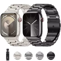 Bracelete de Aço Inoxidável para Apple Watch, Pulseira de Luxo, Série 6, 5, 4, 3, 2, SE, 44mm, 42mm, 40mm, 45mm, 41mm, ultra 2, 49mm na internet