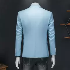 Imagem do Blazer casual de negócios masculino, vestido de casamento noivo, tops de terno boutique, casaco monocromático, marca de alta qualidade, moda