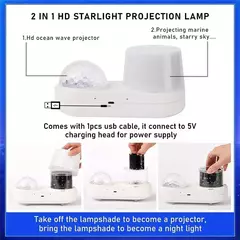 Ocean Jellyfish Lamp Projector para Crianças, Star Galaxy Night Light, Rotação 360 °, Sala, Aniversário, Presentes de Natal para Meninos e Meninas