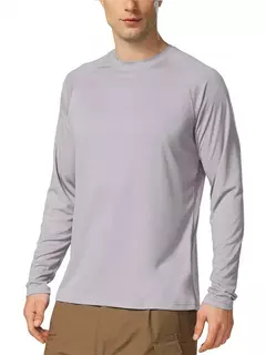 Imagem do Camiseta monocromática de manga comprida UV masculina, camisetas casuais, tops ao ar livre, roupas de treino, plus size, moda