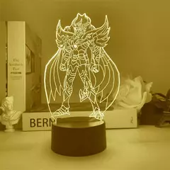 Saint Seiya Anime Figuras Lâmpada da noite, Cavaleiros do Zodíaco Action Figure, Decoração do Quarto, Luz Acrílica, Coleção Model Toy