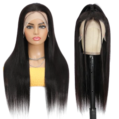 Imagem do 13x6 hd frente do laço perucas de cabelo humano em linha reta 13x4 frente do laço peruca de cabelo humano 32 Polegada peruca dianteira do laço cabelo humano cor natural