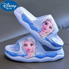 Disney-chinelos infantis de princesa Elsa congelados, sola macia antiderrapante, sandálias de banho internas, desenhos animados bonitos, verão - loja online