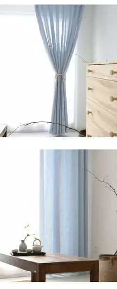 Cortina semi-sombreada lisa para varanda, Linho de algodão moderno, Tule puro, Sala de estar personalizada, Decoração de fios