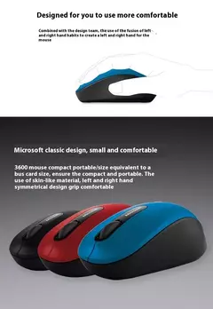 Microsoft-mouse sem fio 3600 bluetooth, portátil, leve, para tablet, notebook, escritório, pc, acessórios de jogos - Wolf Magazine