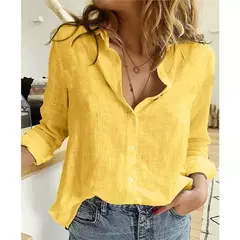 Camisa de linho de algodão vintage borboleta impressão superior lapela manga longa ol feminino topos casual branco botão acima camisas blusas na internet