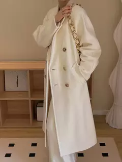 Casaco de Cashmere Camel Classic, casaco de lã de comprimento médio, novo, 101801, outono e inverno - comprar online