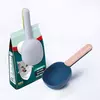 Pá multifuncional para comida de cachorro e gato, colher de alimentação, saco selado, clipe criativo, copo de medição, design curvo, fácil de limpar