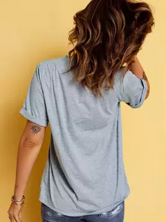 T-shirt de manga curta para mulher, t-shirt casual com gola redonda, estampado paris, roupa de primavera e verão - comprar online