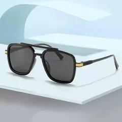 Imagem do Dropshipping retro nova chegada moda tony stark tons óculos de sol vintage quadrado metal quadro feminino masculino gafas de sol