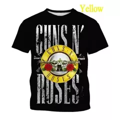Imagem do Homens e mulheres em 3D impresso T-shirts, Guns N Roses, Rock Band, Skull Streetwear, personalizado mais camisa, verão, novo