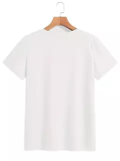 T-shirt de algodão de manga curta para as mulheres, roupas casuais, gola redonda, moda, alta qualidade, estilo vintage - comprar online