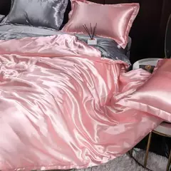 Mulberry Silk Bedding Set, capa de edredão, lençol, fronha, lençol de cetim luxo, cor sólida, rei, rainha, completo, Twin Size
