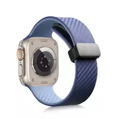 Pulseira de fibra de carbono para Apple Watch, Ultra 2 bandas, pulseira magnética de silicone, 49mm, 44mm, 45mm, 41mm, 40mm, iWatch Series 9, 8, 7, 6, SE, 5, 4