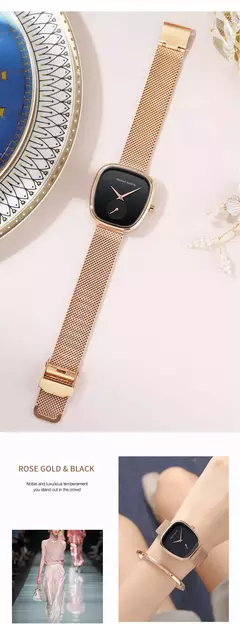 Imagem do Relógio de pulso de quartzo oval estilo minimalista feminino, barril de vinho, ouro rosa, preto, cronômetro, elegante, 34mm, novo, 2023