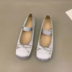 Sapatos de balé de seda cetim de luxo para mulheres, clássico quadrado toe, gravata borboleta, elástico, bailarina para senhoras, sapatos macios - comprar online