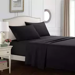 Imagem do Battilo-Cama de casal Set Sheets, folha plana com Pillowscaso, Luxo Cooling, King and Queen, cama de tamanho completo, 4 PCs