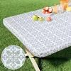 Olanly Retângulo Toalha De Mesa De Vinil, Elástica Cabido Toalha De Mesa, Capas De Plástico Impermeável, Dobre Mesas, Piquenique, Camping, Ao Ar Livre