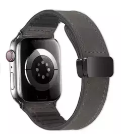 Pulseira magnética, iWatch Series 9, 8, 7, SE, 6, 5, 4, 3, 49mm, pulseira de silicone e couro para Apple Watch, Ultra Band, 41 milímetros, 40 milímetros, 44 milímetros, 42 milímetros - comprar online