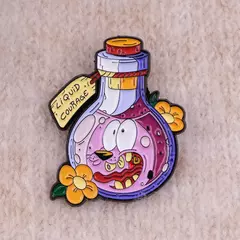 Covarde herói cães esmalte pinos anime figuras emblemas broche de lapela de metal para mochilas broches moda jóias acessórios presentes - Wolf Magazine