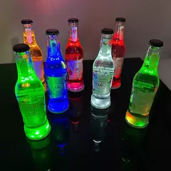 Brilhante LED Luminous Coaster Decor Adesivos, Luz Piscando, Night Club Bares, Garrafa de Vinho, Cup Decor, 10 Pcs na internet