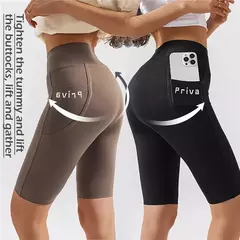 Imagem do Mulheres esportes curto cintura alta calças de fitness feminino yoga legging shorts ciclismo atlético ginásio correndo yoga shorts 2024 novos shorts