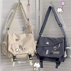 Imagem do Bolsa Crossbody Japonesa de Grande Capacidade para Mulheres, Bolsas de Nylon, Ombro, Workwear Retro, Carteiro Bolsas