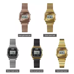 Skmei-Relógio de luxo em aço inoxidável para mulheres, contagem regressiva, relógio de pulso feminino, impermeável, relógio Chrono Digital, moda - Wolf Magazine