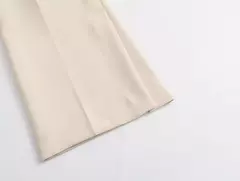 TRAFZA-Calças de fenda de perna reta feminina, calças de cintura alta com zíper, bolso traseiro, decoração fina, moda feminina, tricolor, novo - Wolf Magazine