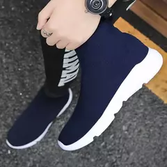 Imagem do Grande número de alta superior peso leve masculino tênis meias dos homens tênis corrida sapatos femininos verão esportes esporte homem tênis azul B-524