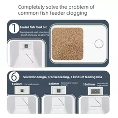 Imagem do Alimentador automático inteligente wi-fi, alimentador de temporização de peixes dourados para aquário, 100ml, grande capacidade, controle por aplicativo, registros de alimentação, lembrete de alimentador de peixes
