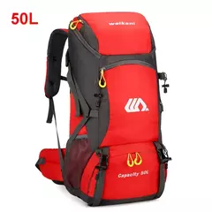Mochila de viagem impermeável para homens, grande bolsa de caminhada, mochila turística, esportes ao ar livre escalada montanhismo, saco de bagagem 50L