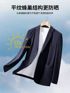 Imagem do Fato casual ultra fino de seda gelo masculino, casaco pequeno, sem raços, negócio high-end, verão, pequeno, leve, luxo, novo