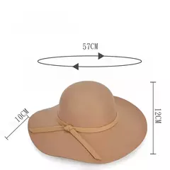 Chapéu Fedoras de abas largas feminino, guarda-sol versátil, apropriado para vestido, básico, elegante, cor sólida, moda feminina na internet