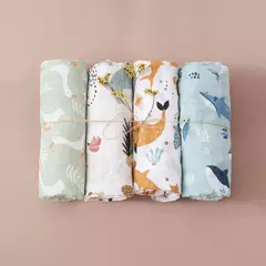 Elinfant-Rainbow Cor Musselina Swaddle Blankets, 100% Algodão, Recém-nascido Bebê Banho Toalha Envoltório, Gift Set Popular, Bambu, 4Pcs - Wolf Magazine