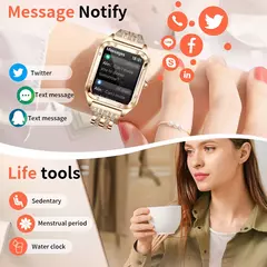 Imagem do LIGE-AI Controle de Voz Relógio Inteligente para Mulheres, Esporte Fitness Smartwatch, Pulseira Full Touch, Chamada Bluetooth, À Prova D 'Água, Moda Feminina