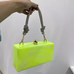 Bolsa acrílica axila quadrada para mulheres, bolsa de noite, embreagem de diamantes, bolsa de casamento, alta qualidade, design luxuoso, novo, 2022 - loja online
