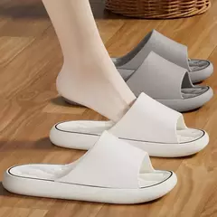 Plataforma grossa banheiro casa chinelos moda feminina sola macia eva slides interiores mulher sandálias 2024 verão antiderrapante flip flops - Wolf Magazine