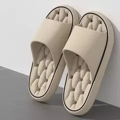 Plataforma grossa banheiro casa chinelos moda feminina sola macia eva slides interiores mulher sandálias 2024 verão antiderrapante flip flops - comprar online