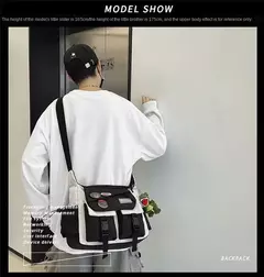 Nylon Crossbody Bolsas para Mulheres, Messenger Bag para Meninas, Sacos de Livros Escolares, Bolsas de Lona Jovem, Bolsa de Ombro, Harajuku Sac, Homens