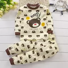 Conjunto pijama de algodão infantil, roupas íntimas de primavera e outono, bebês meninos e meninas Catoon - loja online