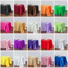 Monocromática Toalha De Mesa De Cetim, Cobertura De Mesa, Toalha De Mesa, Sobreposição, Aniversário, Casamento, Banquete, Restaurante, Festival, Fornecimento De Festa - comprar online