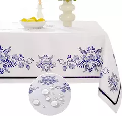 Toalhas de mesa retangulares de verão, primavera, azul, branco, à prova d'água, feriado, festa de casamento, casa, cozinha, sala de jantar, decoração de mesa - Wolf Magazine