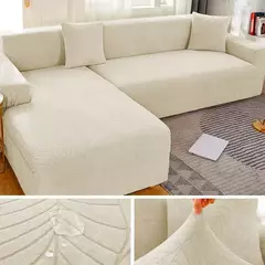 Jacquard Sofá Capa para L-Shaped Sofá, Protetor, Banco Covers, Solid, 1 assentos, 2 assentos, 3 assentos, 4 assentos - comprar online