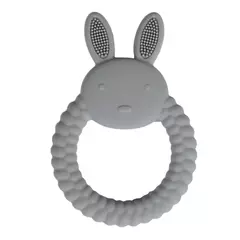 Imagem do Bebê silicone dentição anel, coelho dos desenhos animados, roedor, comestível, acessórios diy, brinquedos molares, chocalho, 1pc